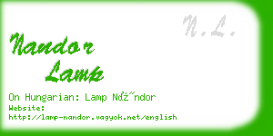 nandor lamp business card